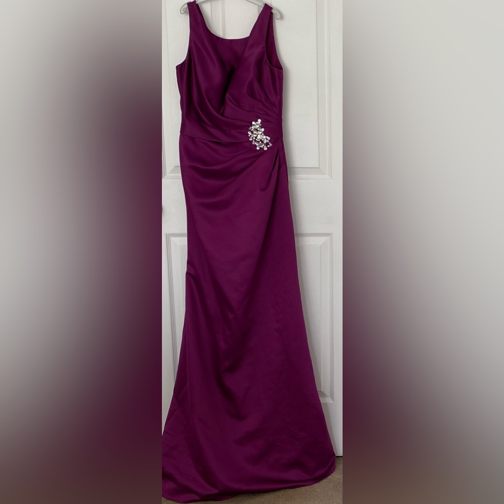 Dark purple long satin dress, for wedding guest or bridesmaids. never worn